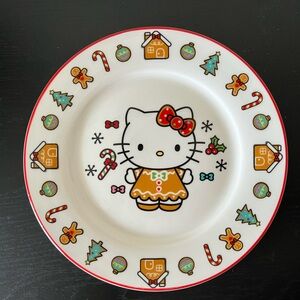 Sanrio Hello Kitty Christmas Set of 4 Ceramic 8" Salad Desert Snack Plates NEW